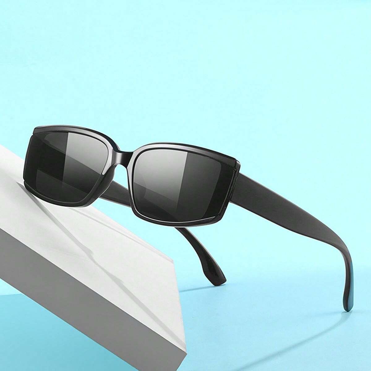 2024 Trendy Square Frame Sunglasses – Fashionable Black Shades for Men & Women