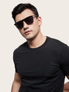 Men's Black Square-Frame Sunglasses – Stylish & Durable for Outdoor Adventures